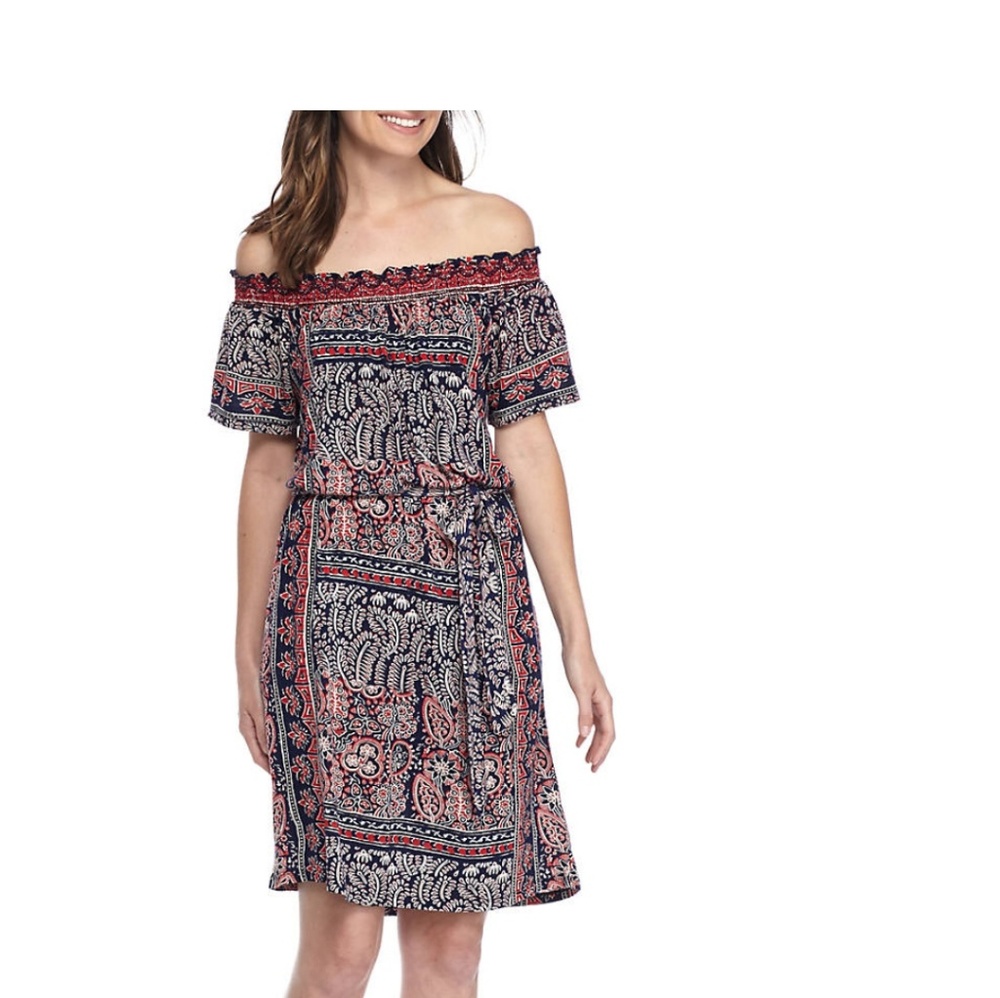 LUCKY BRAND DRESS OFF SHOULDER XS NWT